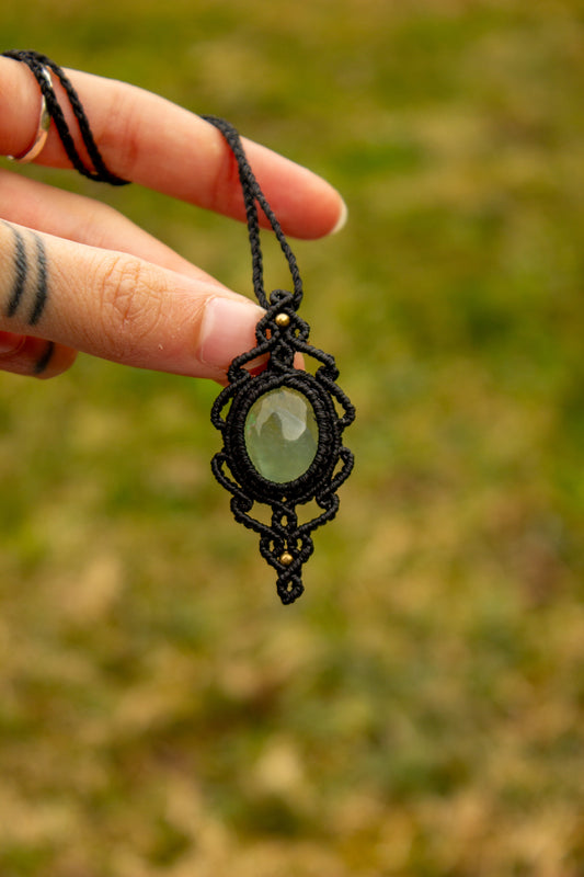 Green Fluorite • macrame necklace