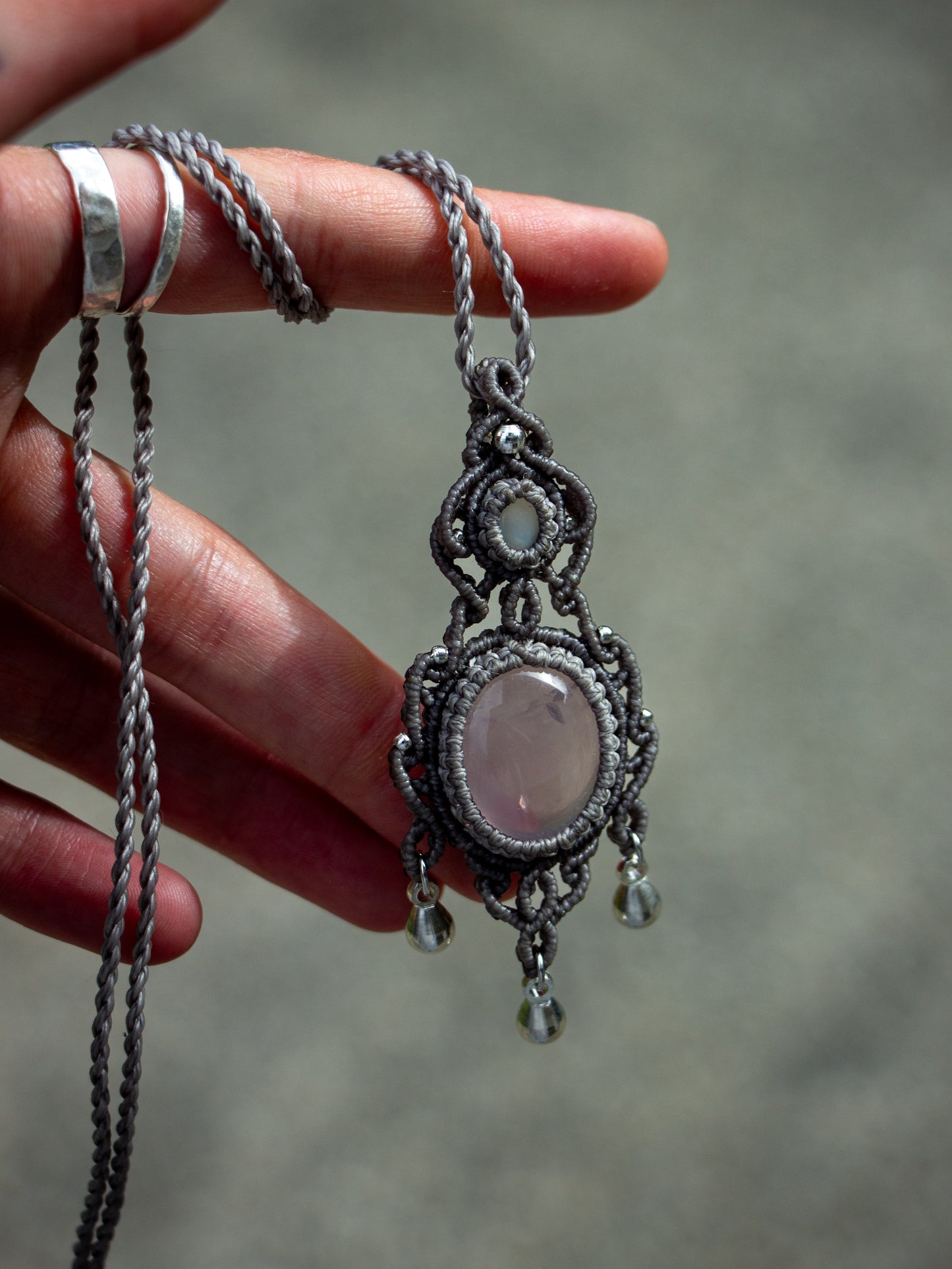 Rose Quartz & White Moonstone necklace