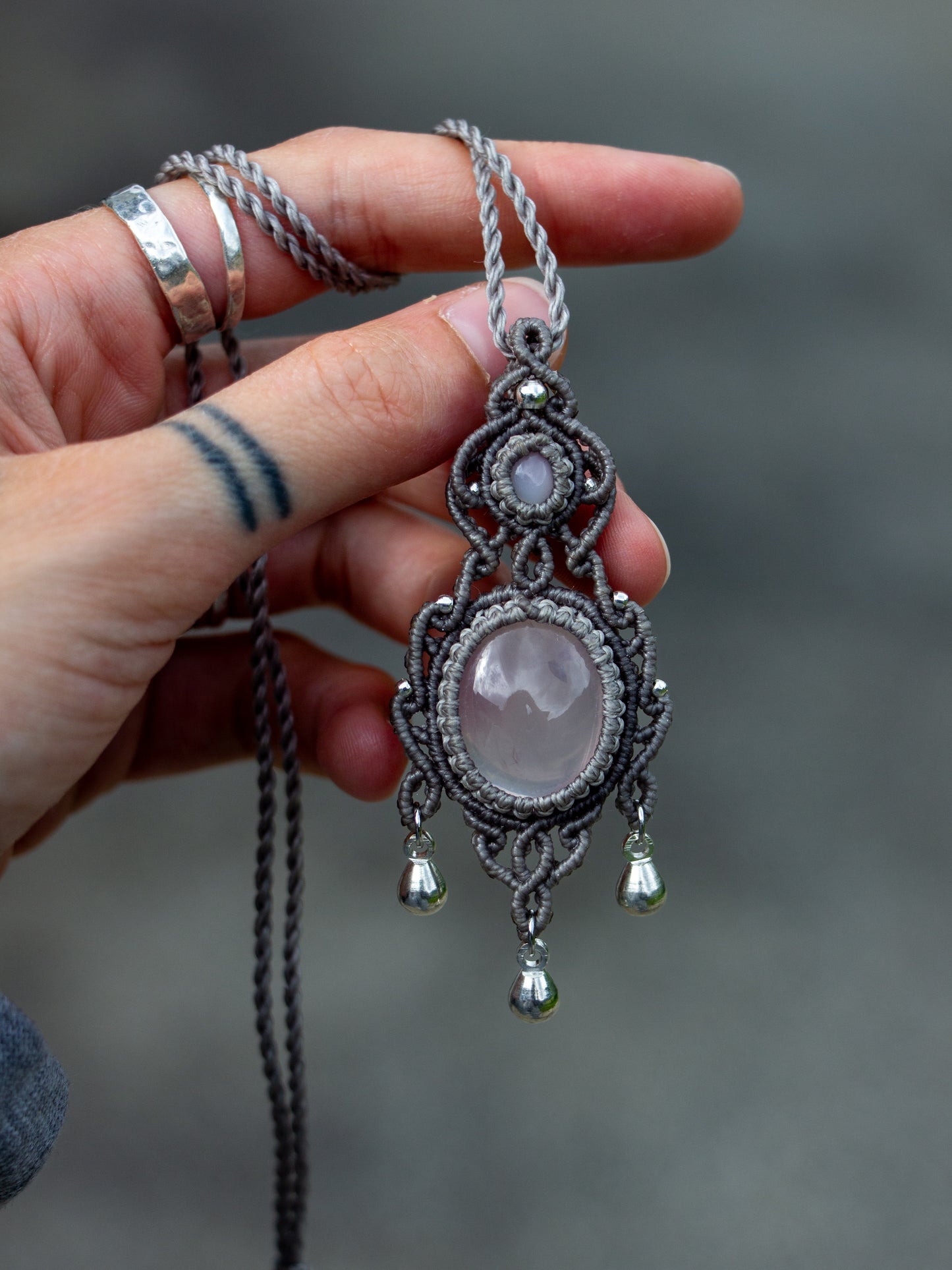 Rose Quartz & White Moonstone necklace