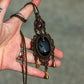 Star Ruby & Druzy Onyx macrame necklace