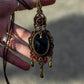 Star Ruby & Druzy Onyx macrame necklace