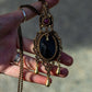 Star Ruby & Druzy Onyx macrame necklace