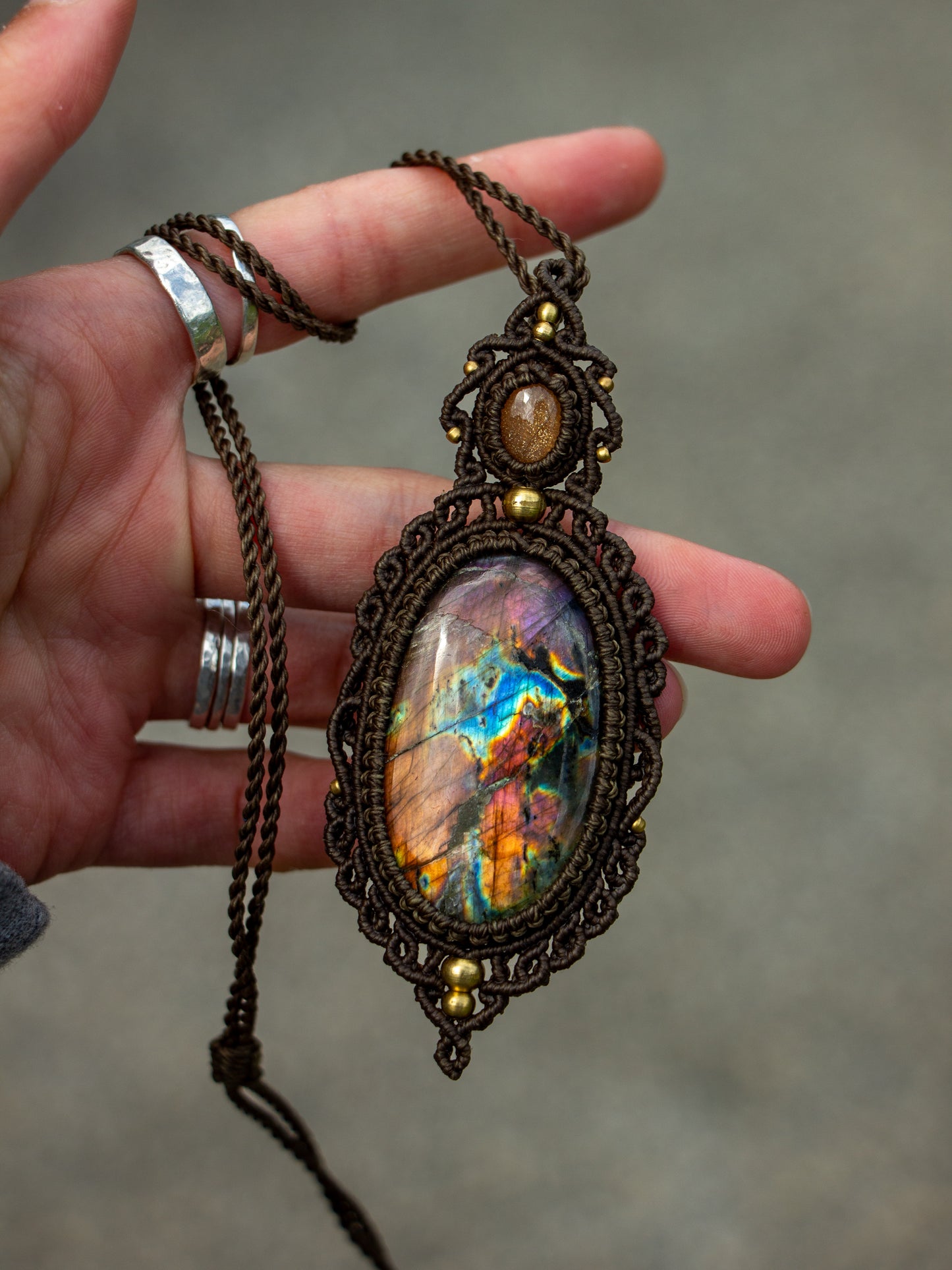 Sunstone & Labradorite necklace
