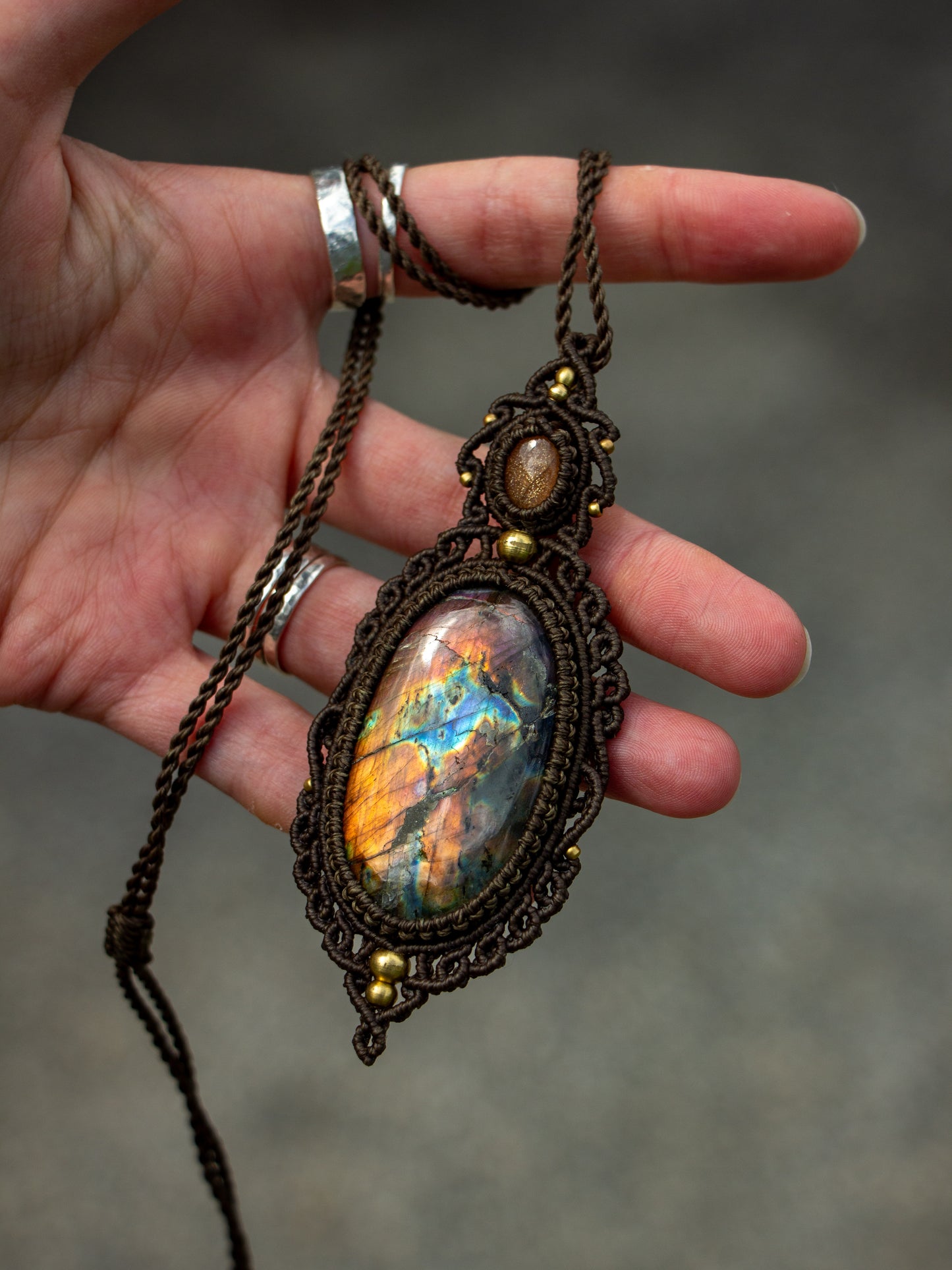 Sunstone & Labradorite necklace