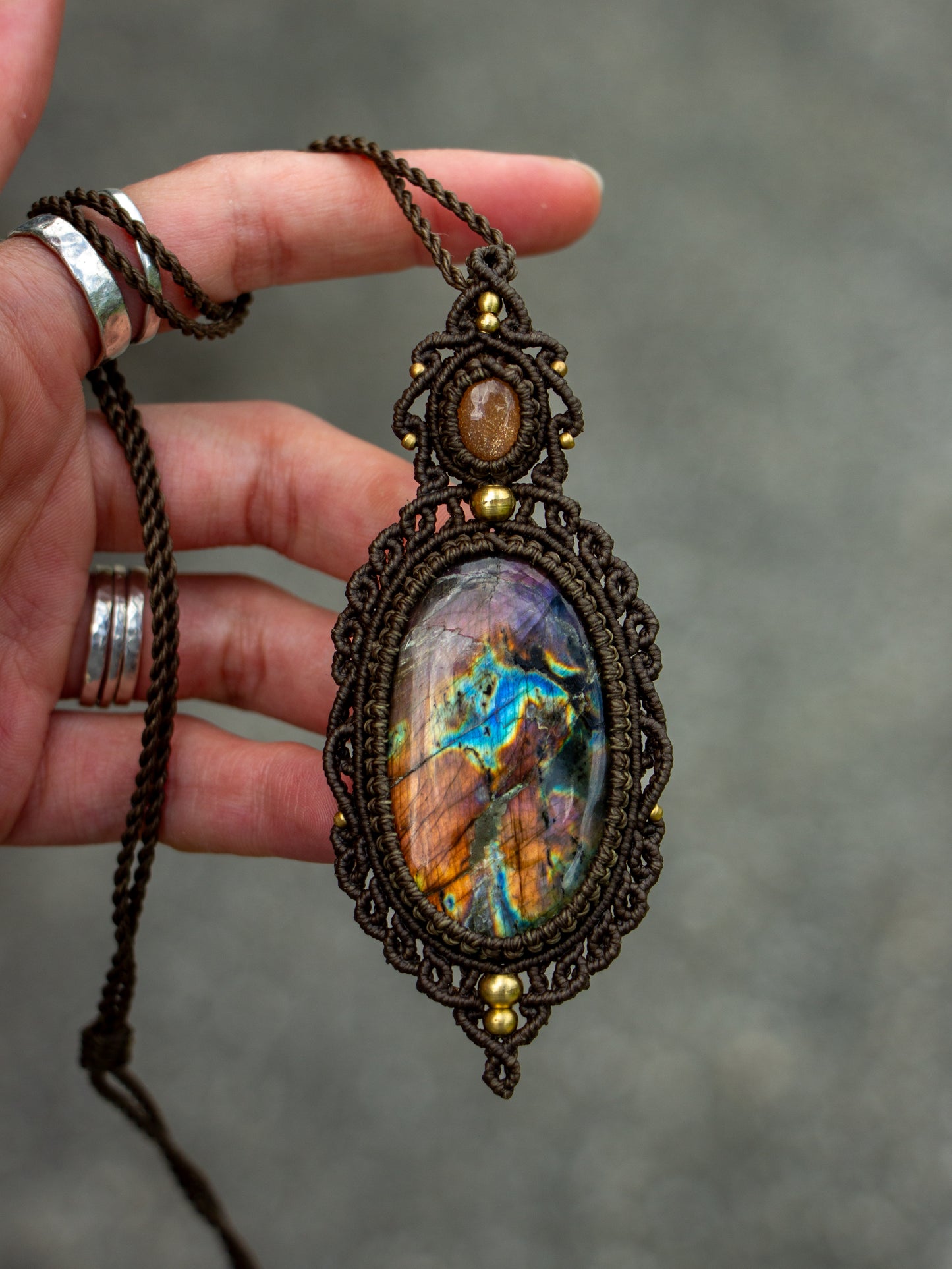 Sunstone & Labradorite necklace