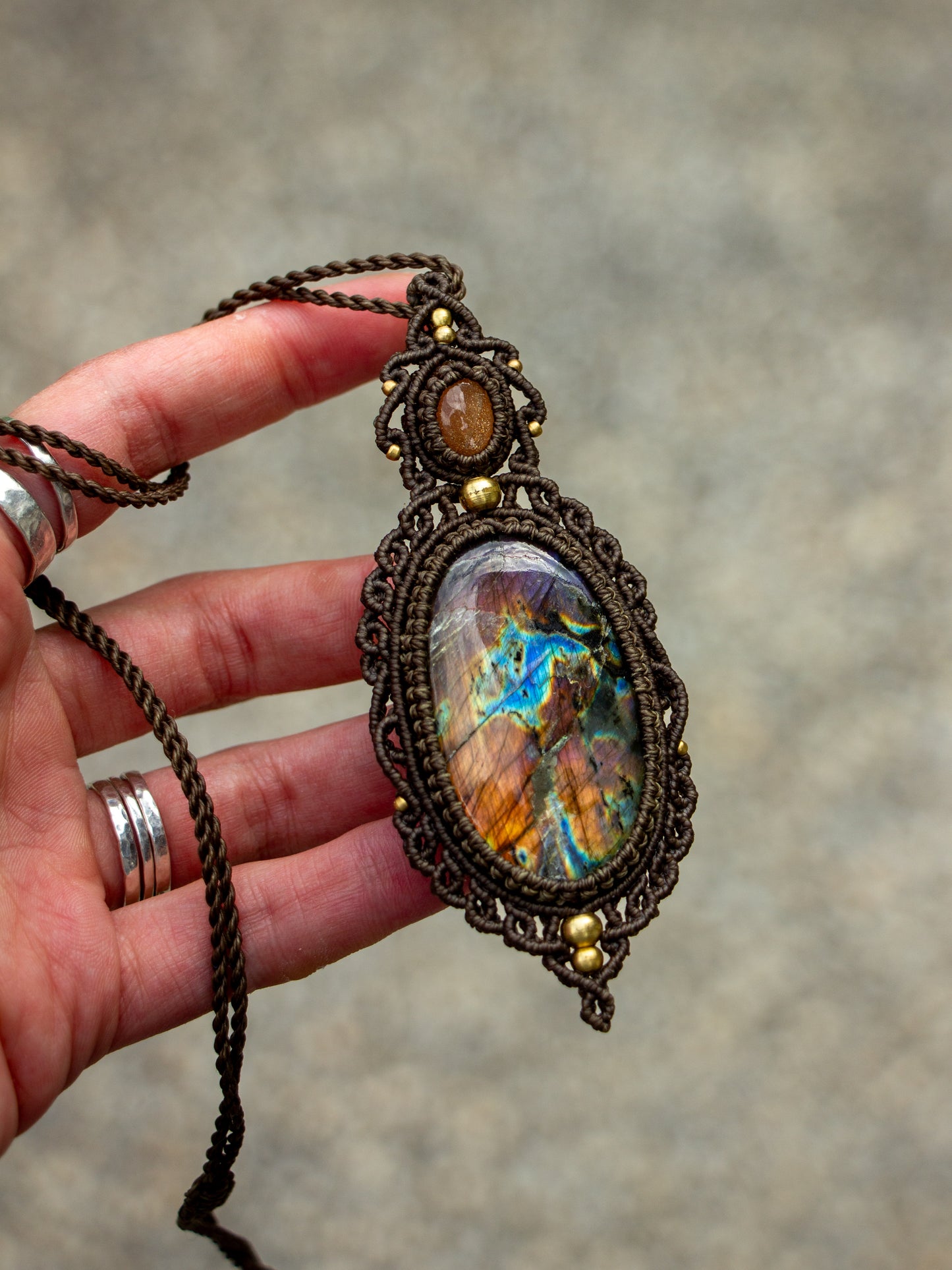 Sunstone & Labradorite necklace