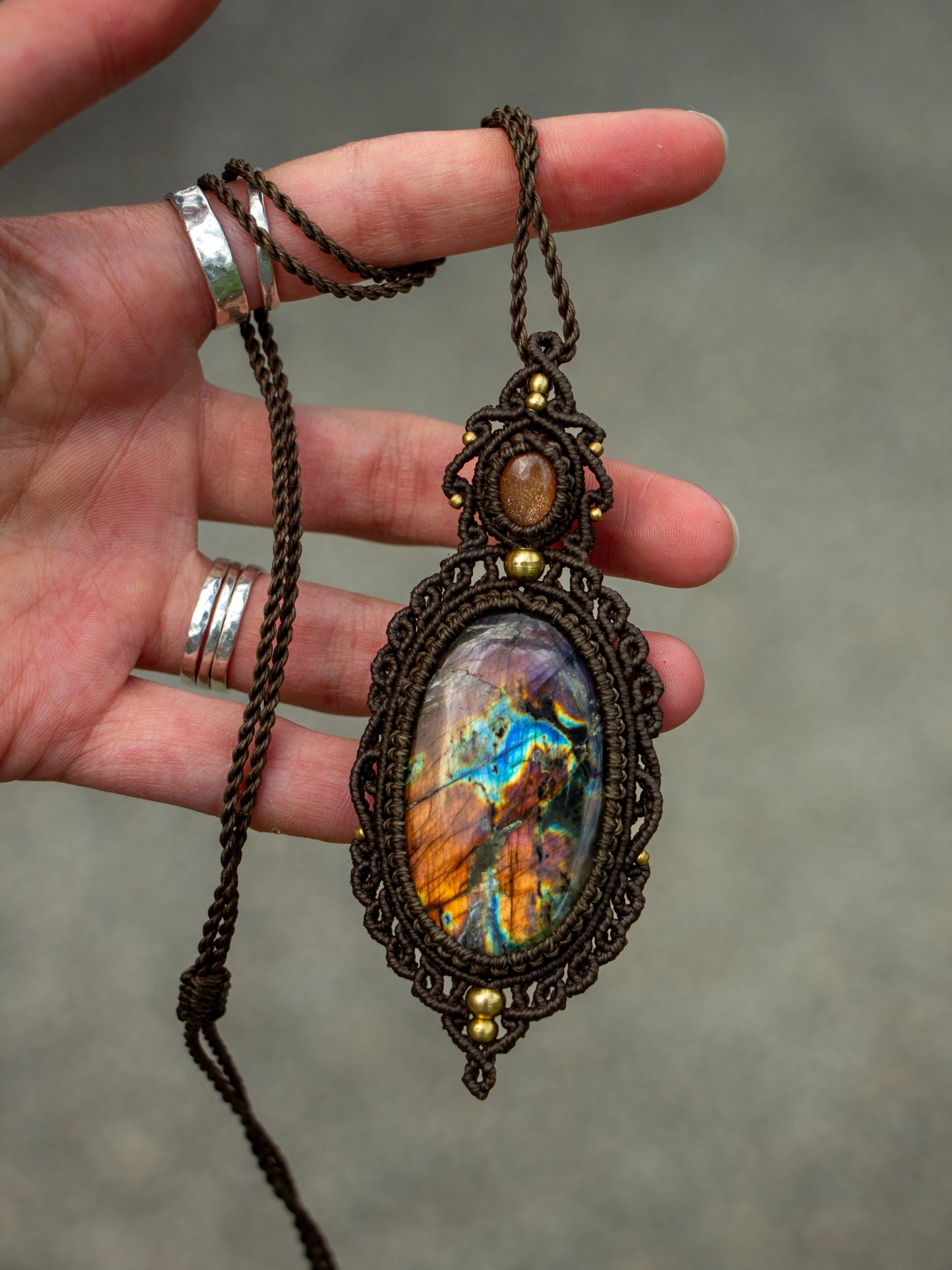 Sunstone & Labradorite necklace
