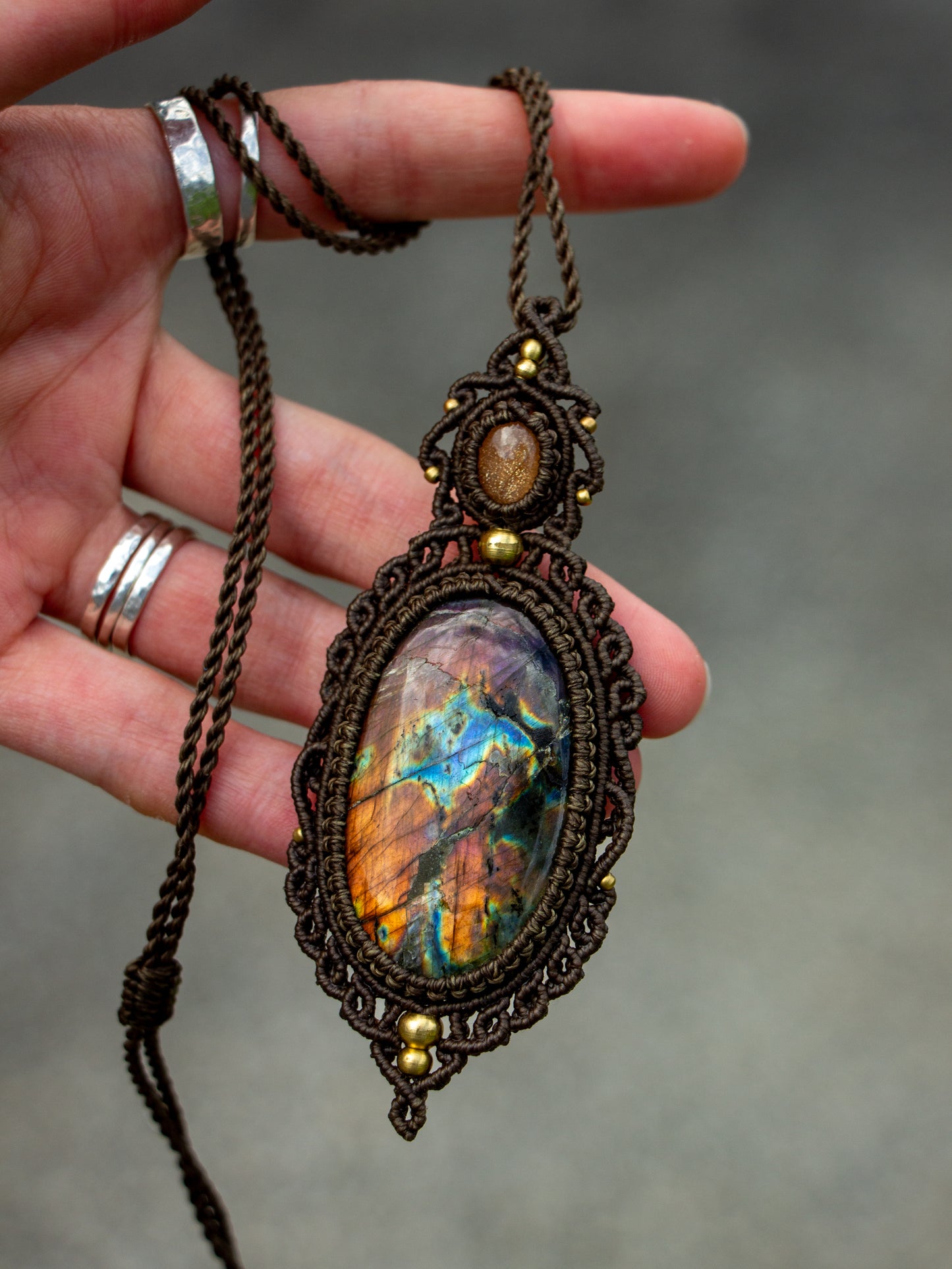 Sunstone & Labradorite necklace