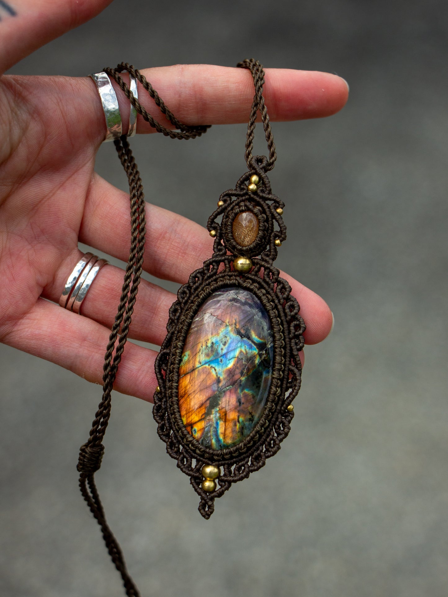 Sunstone & Labradorite necklace