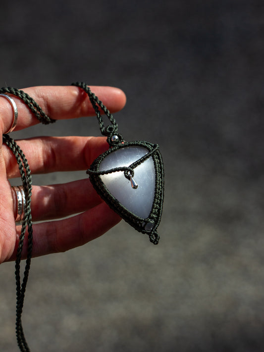 Selenite macrame necklace