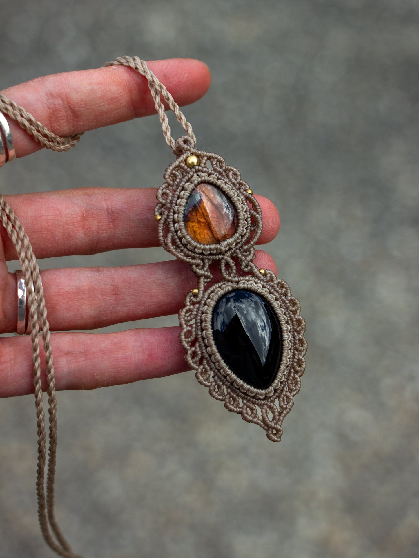 Onyx & Labradorite necklace