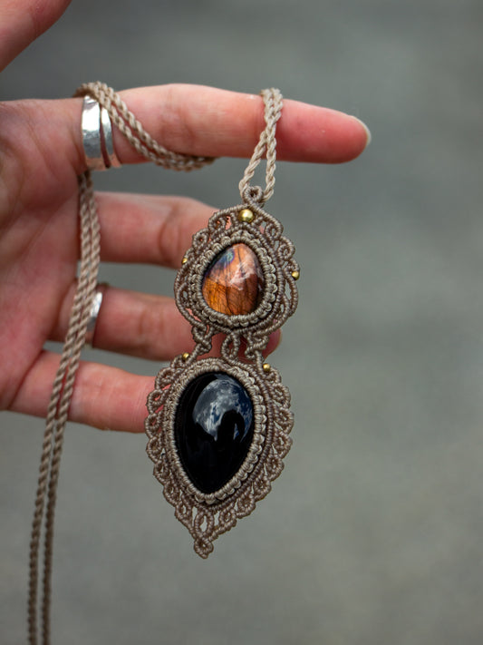 Onyx & Labradorite necklace