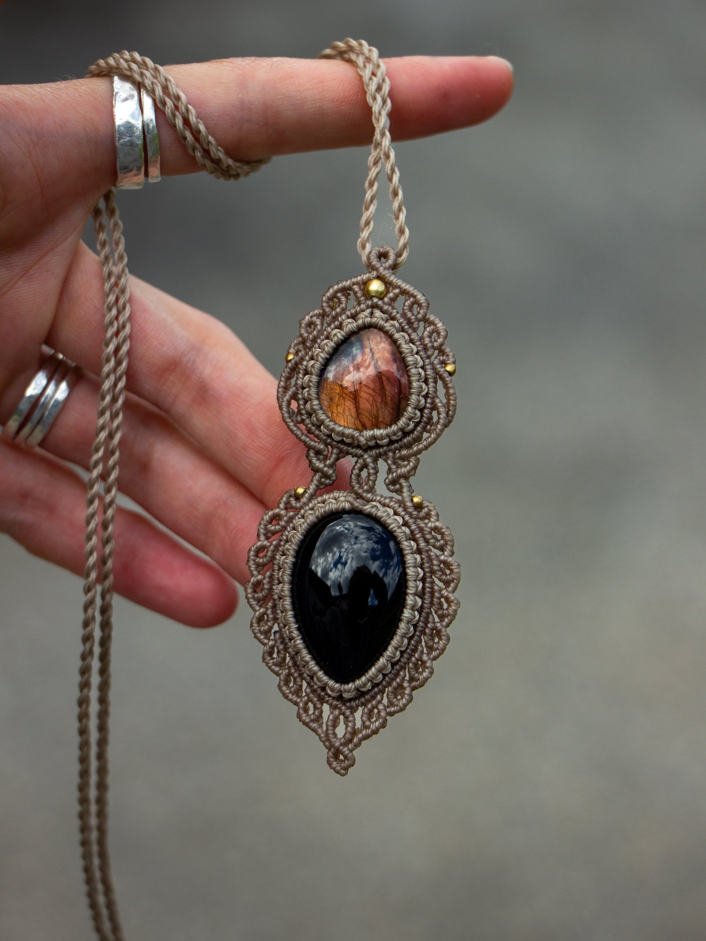 Onyx & Labradorite necklace