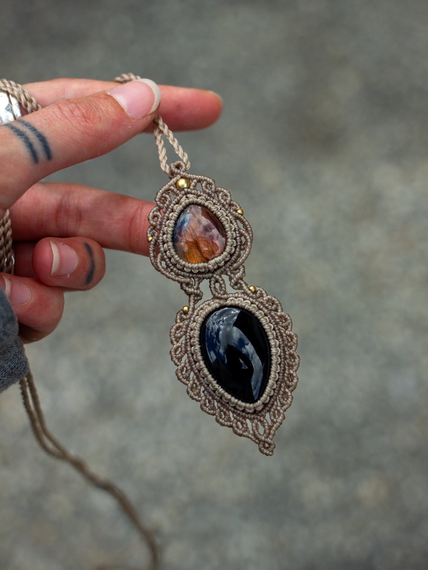 Onyx & Labradorite necklace