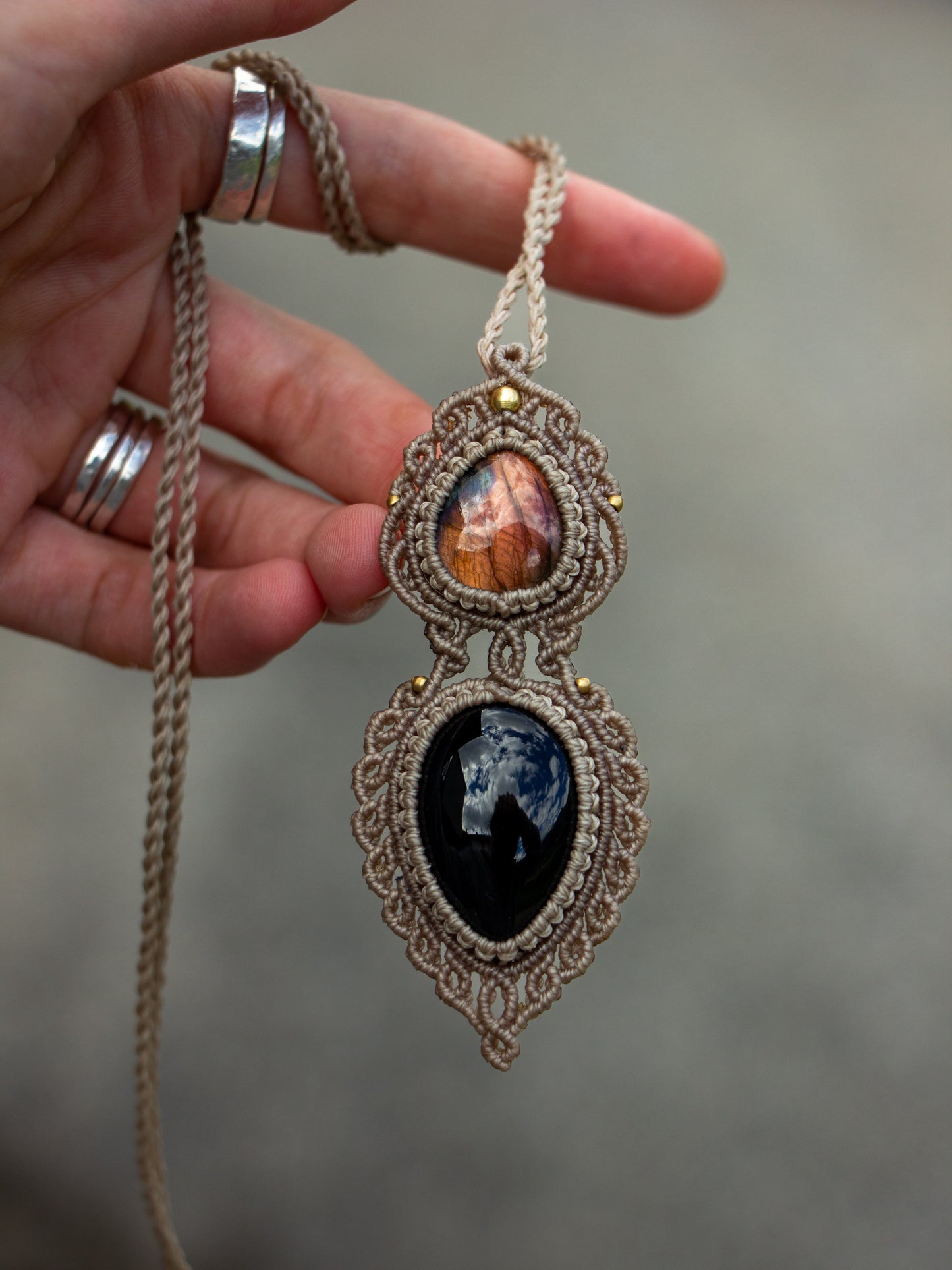 Onyx & Labradorite necklace