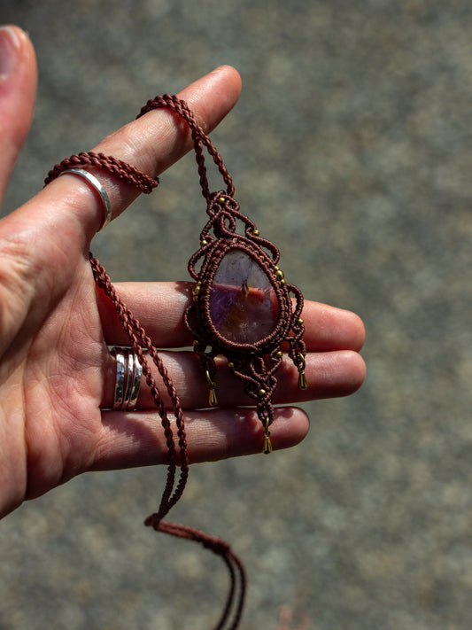 Ametrine macrame necklace