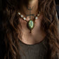 Mariposite & cowrie shell necklace