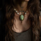 Mariposite & cowrie shell necklace