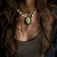 Mariposite & cowrie shell necklace