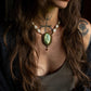 Mariposite & cowrie shell necklace