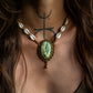 Mariposite & cowrie shell necklace