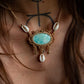Amazonite & cowrie shell necklace
