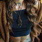 Star Ruby & Druzy Onyx macrame necklace