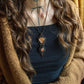 Saphire & Sunstone macrame necklace
