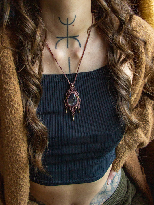 Ametrine macrame necklace