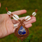Sodalite & cowrie shells macrame necklace