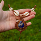 Sodalite & cowrie shells macrame necklace