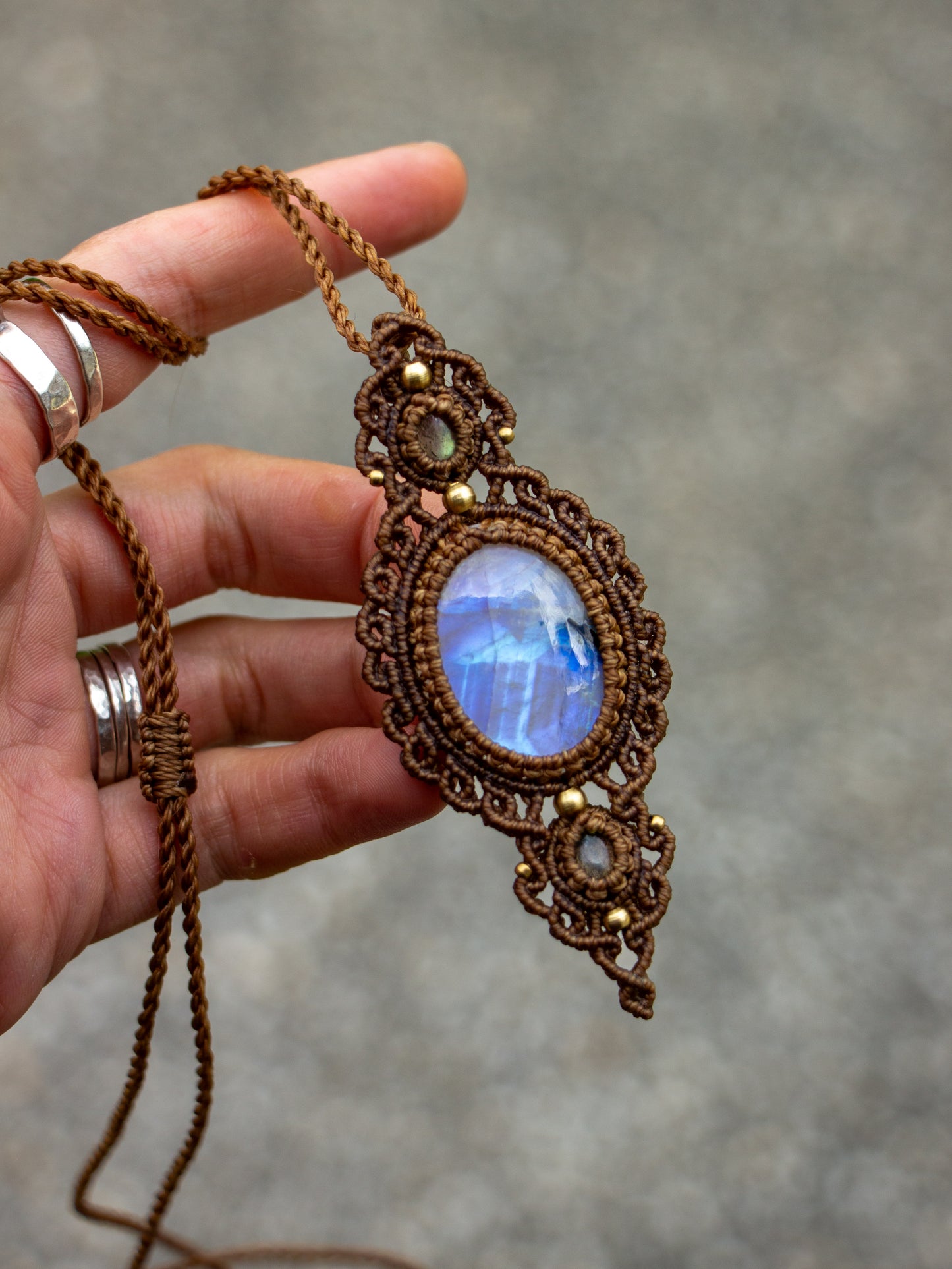 Rainbow Moonstone & Labradorite necklace