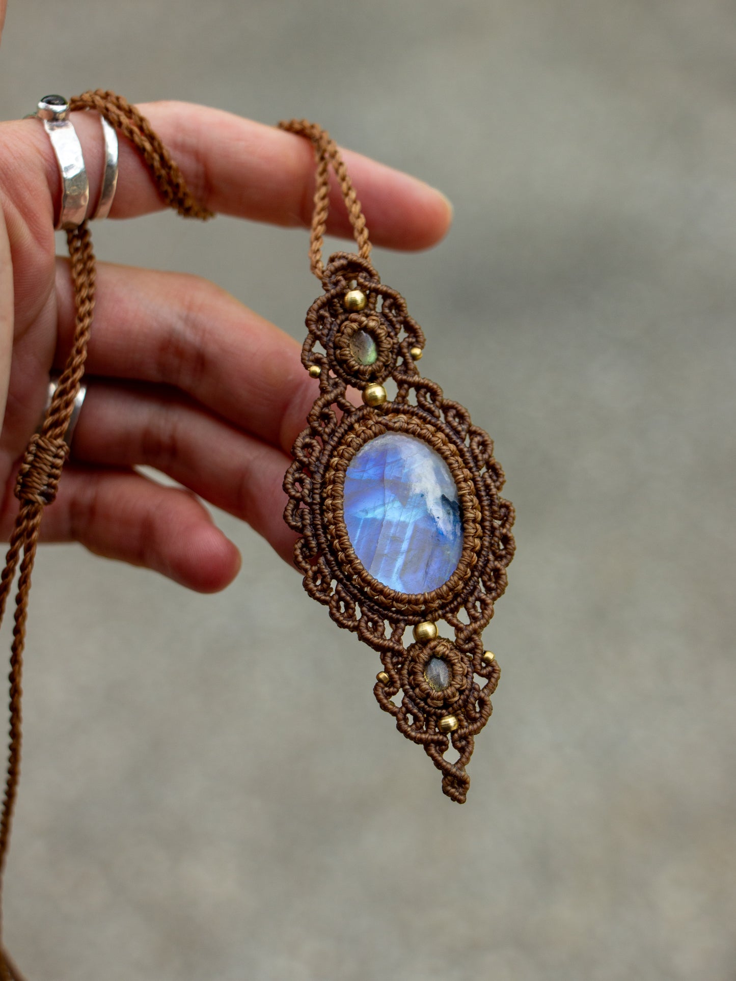 Rainbow Moonstone & Labradorite necklace