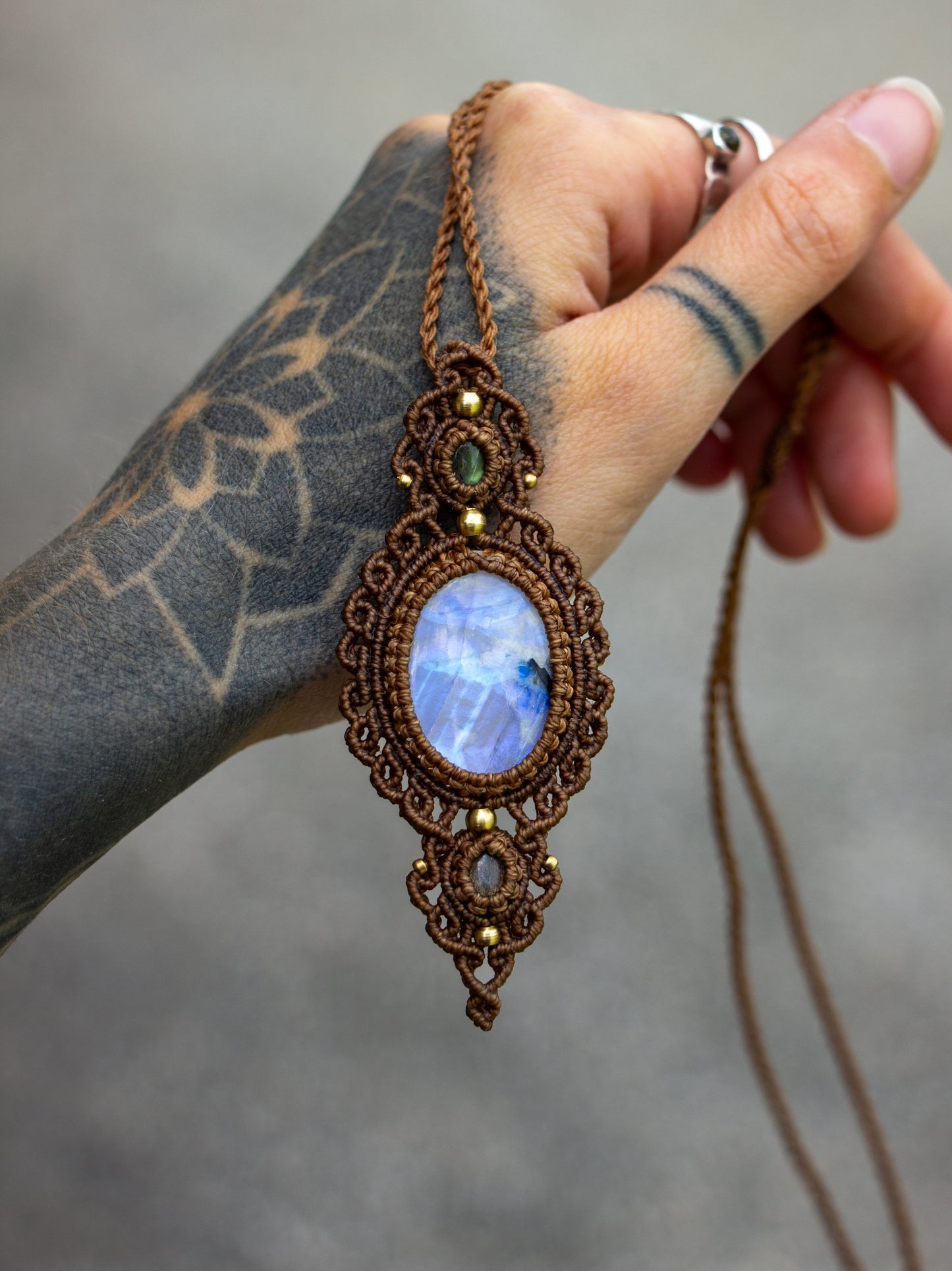 Rainbow Moonstone & Labradorite necklace