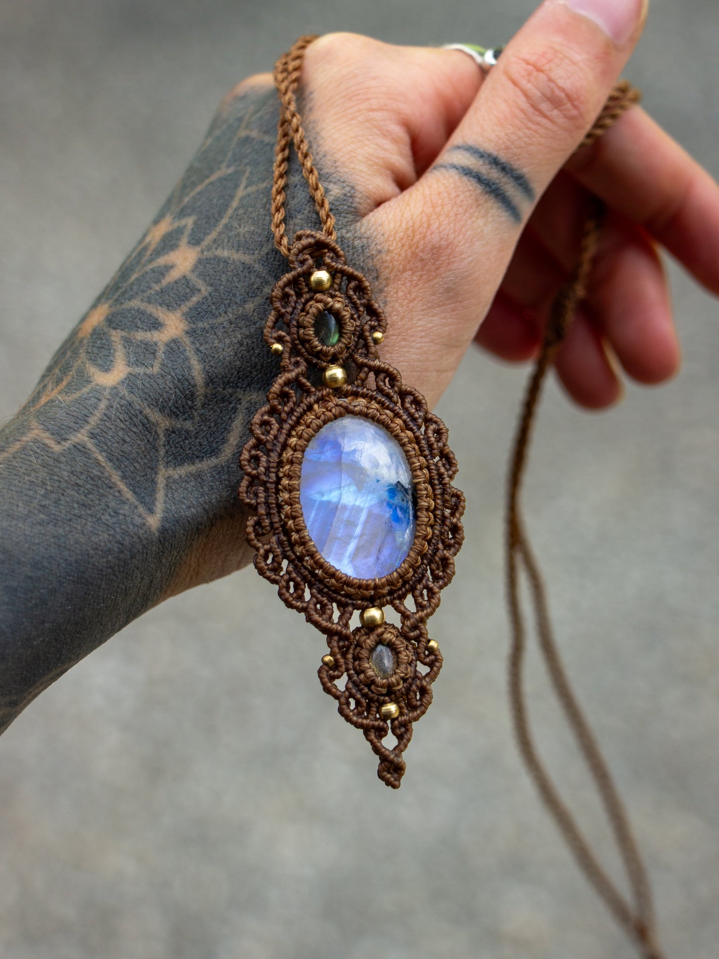 Rainbow Moonstone & Labradorite necklace