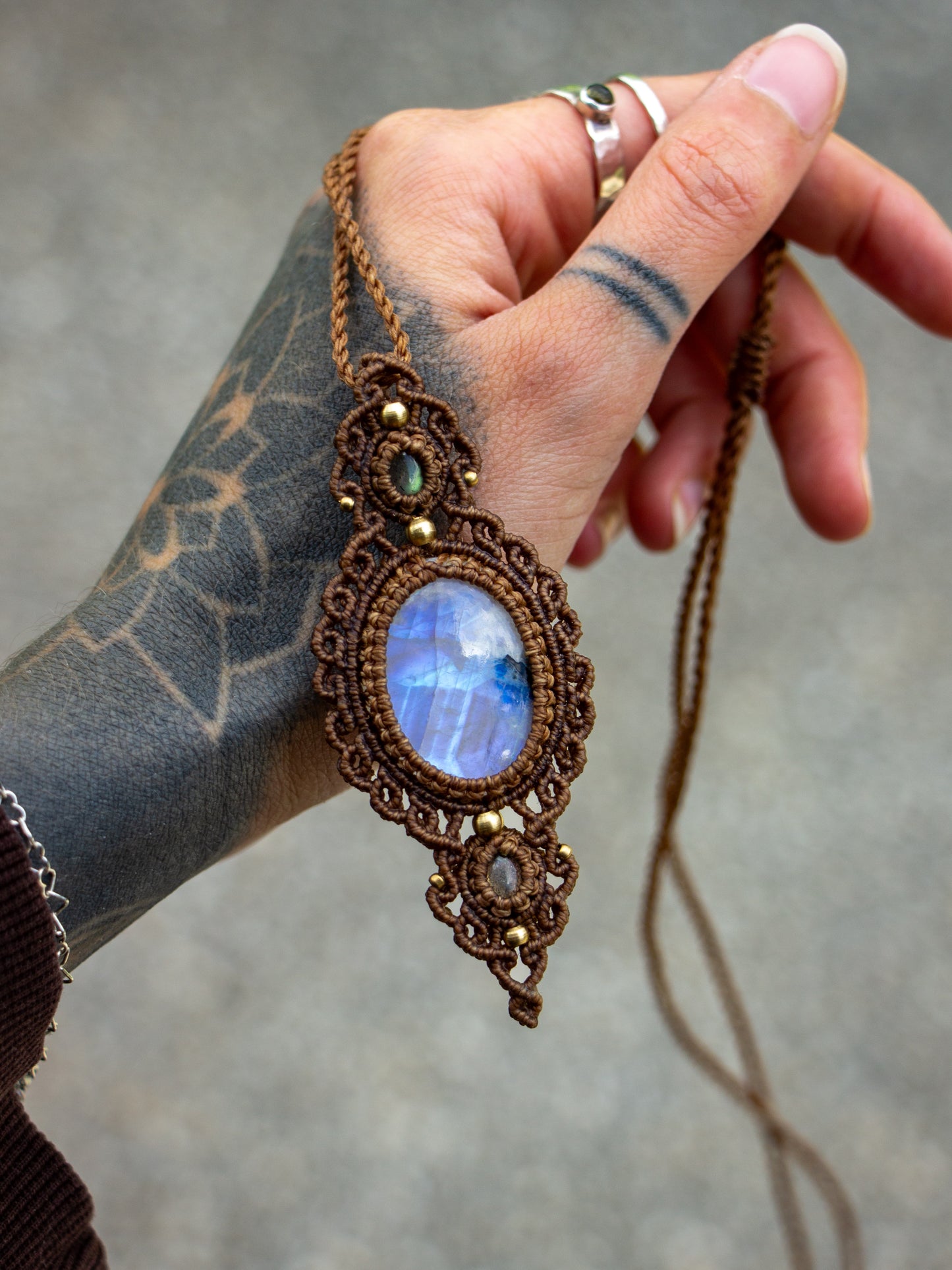 Rainbow Moonstone & Labradorite necklace