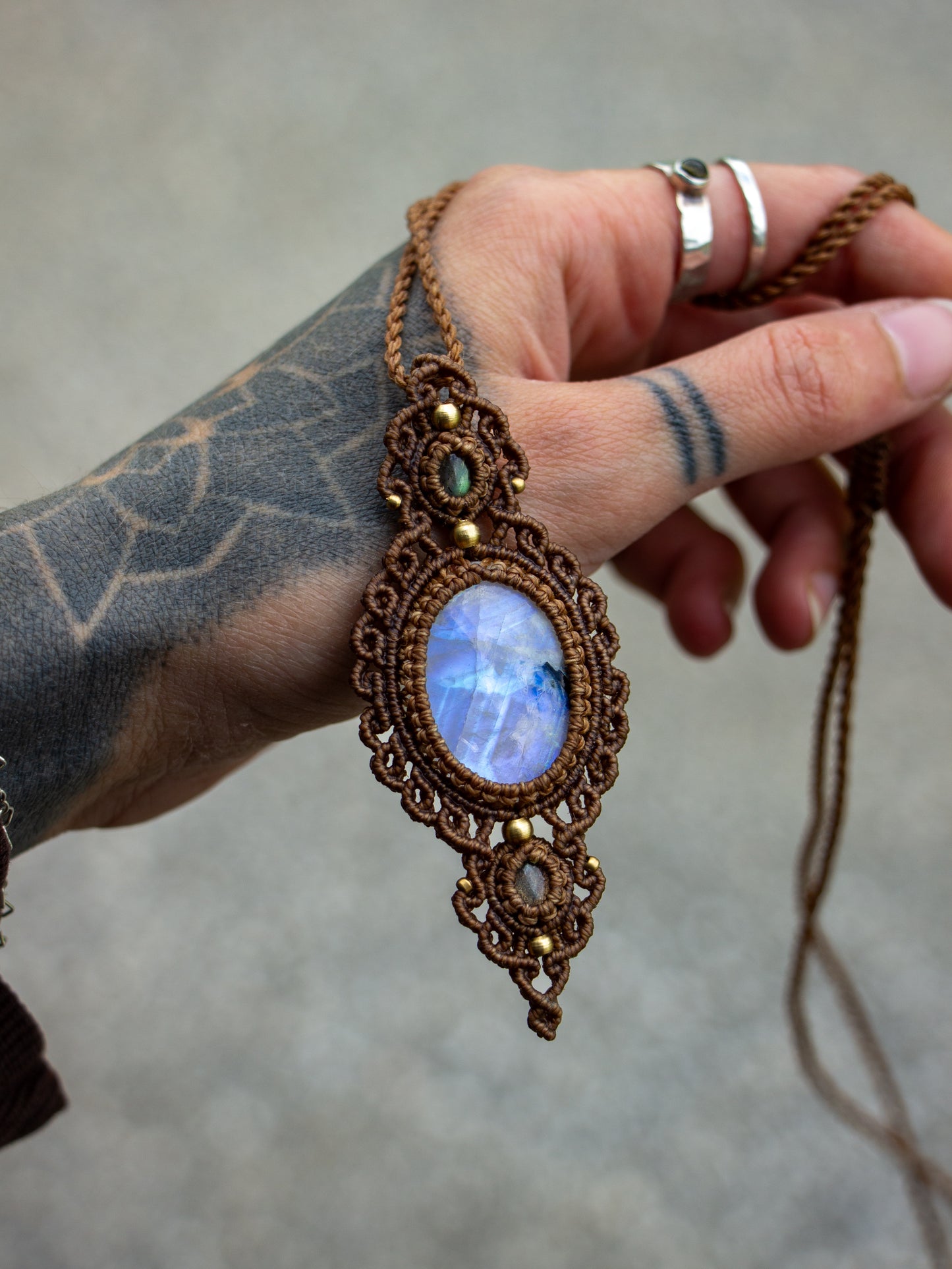 Rainbow Moonstone & Labradorite necklace