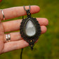 Grey Moonstone macrame necklace