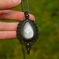 Grey Moonstone macrame necklace