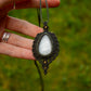 Grey Moonstone macrame necklace