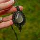 Grey Moonstone macrame necklace