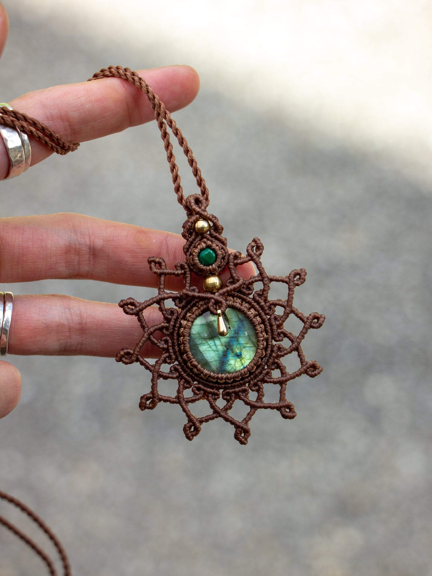 Labradorite & Malachite necklace