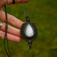 Grey Moonstone macrame necklace
