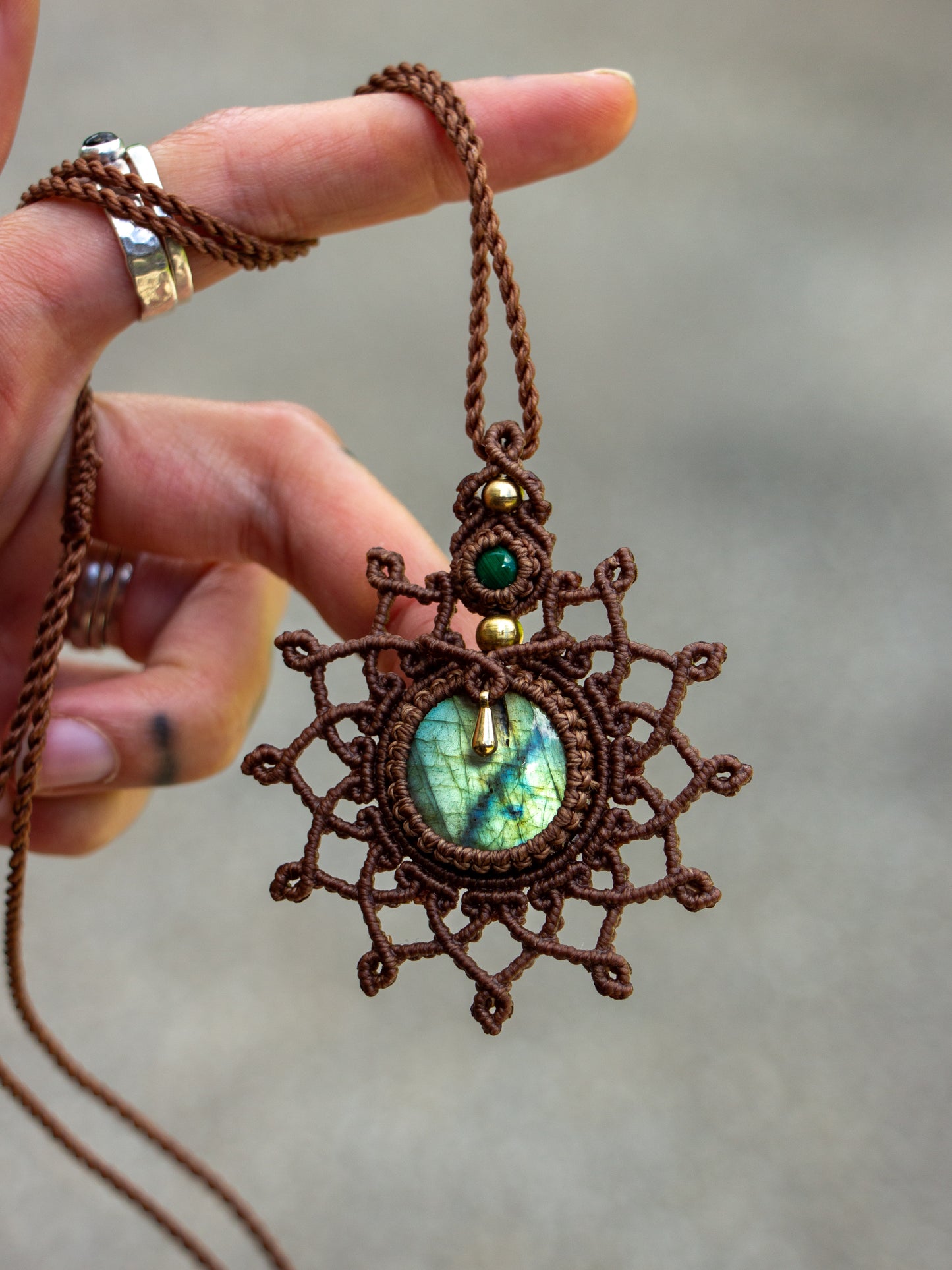 Labradorite & Malachite necklace