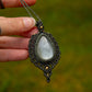 Grey Moonstone macrame necklace