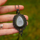Grey Moonstone macrame necklace