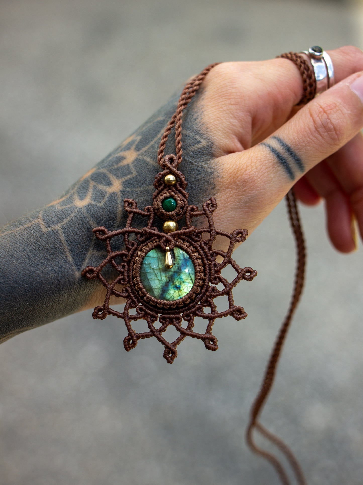 Labradorite & Malachite necklace