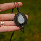 Grey Moonstone macrame necklace