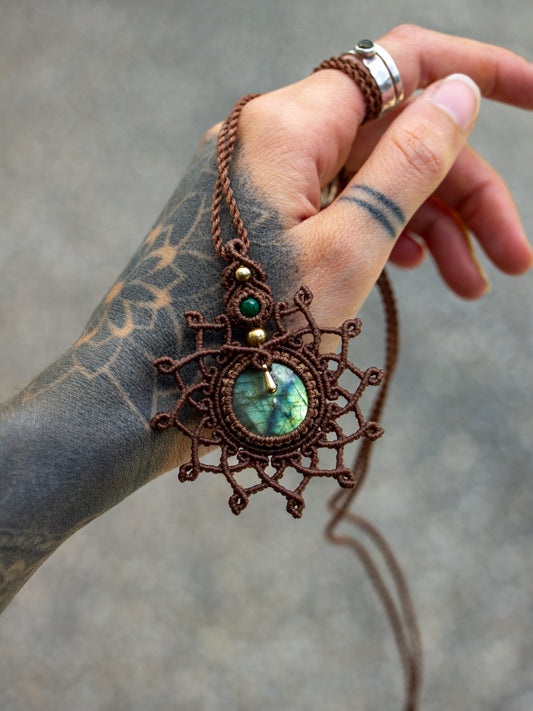 Labradorite & Malachite necklace