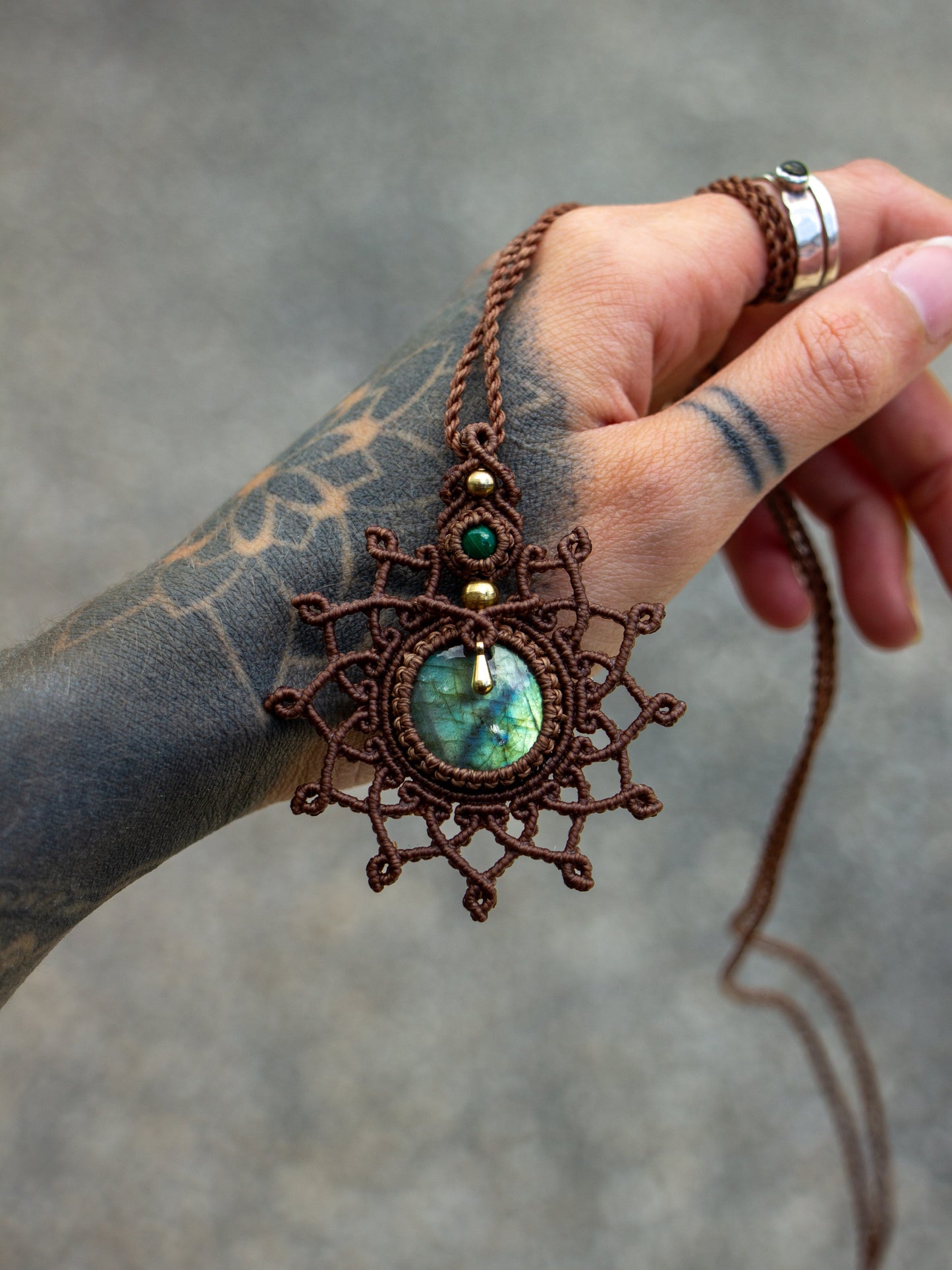 Labradorite & Malachite necklace